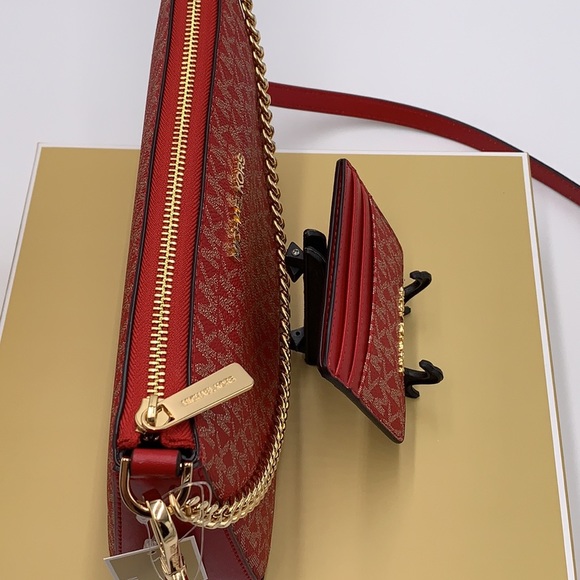 MICHAEL KORS GIFTABLE SHOULDER BAG & CARD HOLDER BOXED SET CHILI PALE GL… - Picture 14 of 16